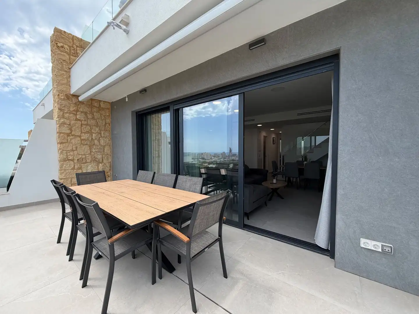 Terrasse von Dachboden zur Miete in Finestrat mit Klimaanlage, Heizung und Privatgarten