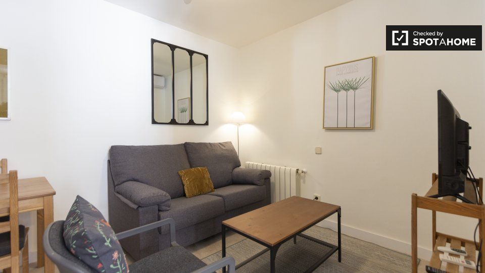 Living room of Flat to rent in  Madrid Capital  with Air Conditioner, Heating and Furnished