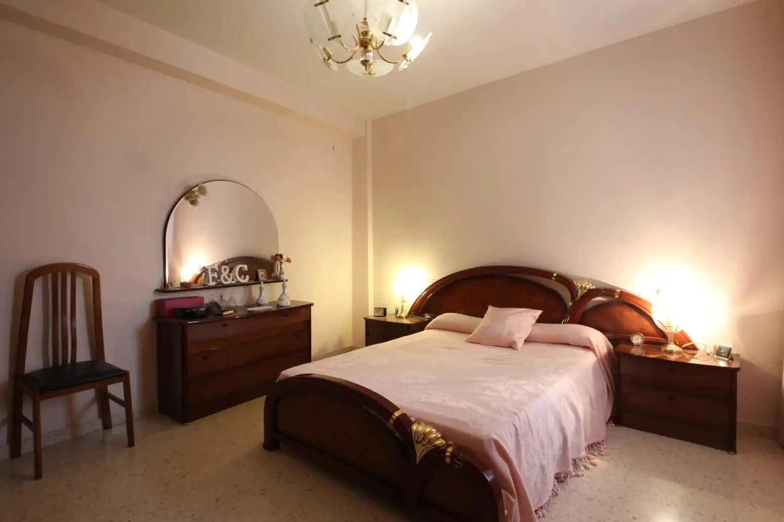 Schlafzimmer von Wohnung zum Verkauf in Montijo mit Klimaanlage, Heizung und Parkett