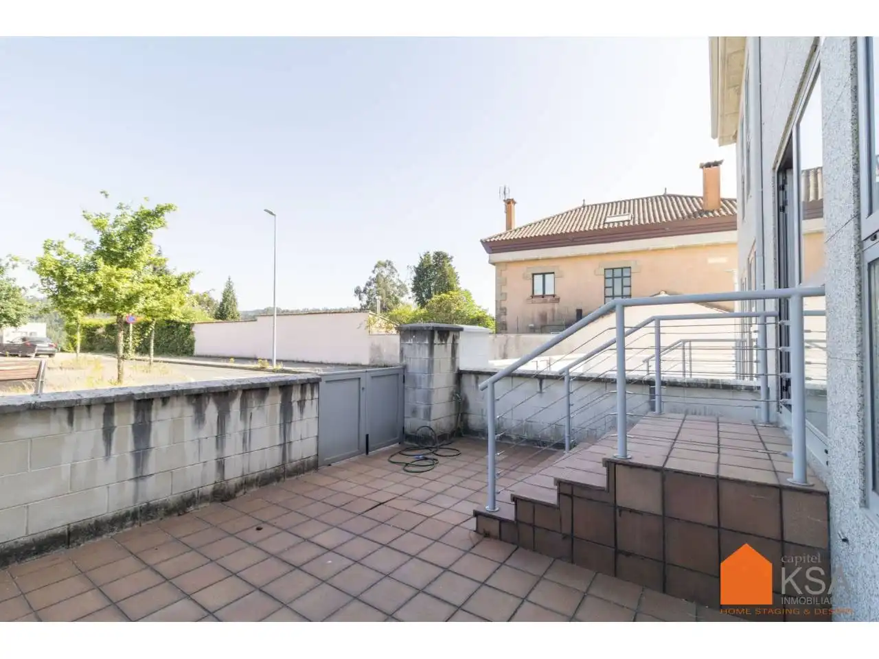 Terraza de Casa adosada en venta en Santiago de Compostela  con Jardín privado, Parquet y Terraza