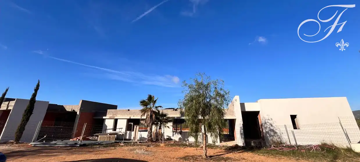 Vista exterior de Casa o chalet de alquiler en Sant Antoni de Portmany con Aire acondicionado, Jardín privado y Terraza