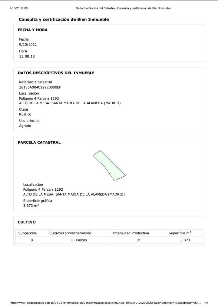 Exterior view of Land for sale in Santa María de la Alameda