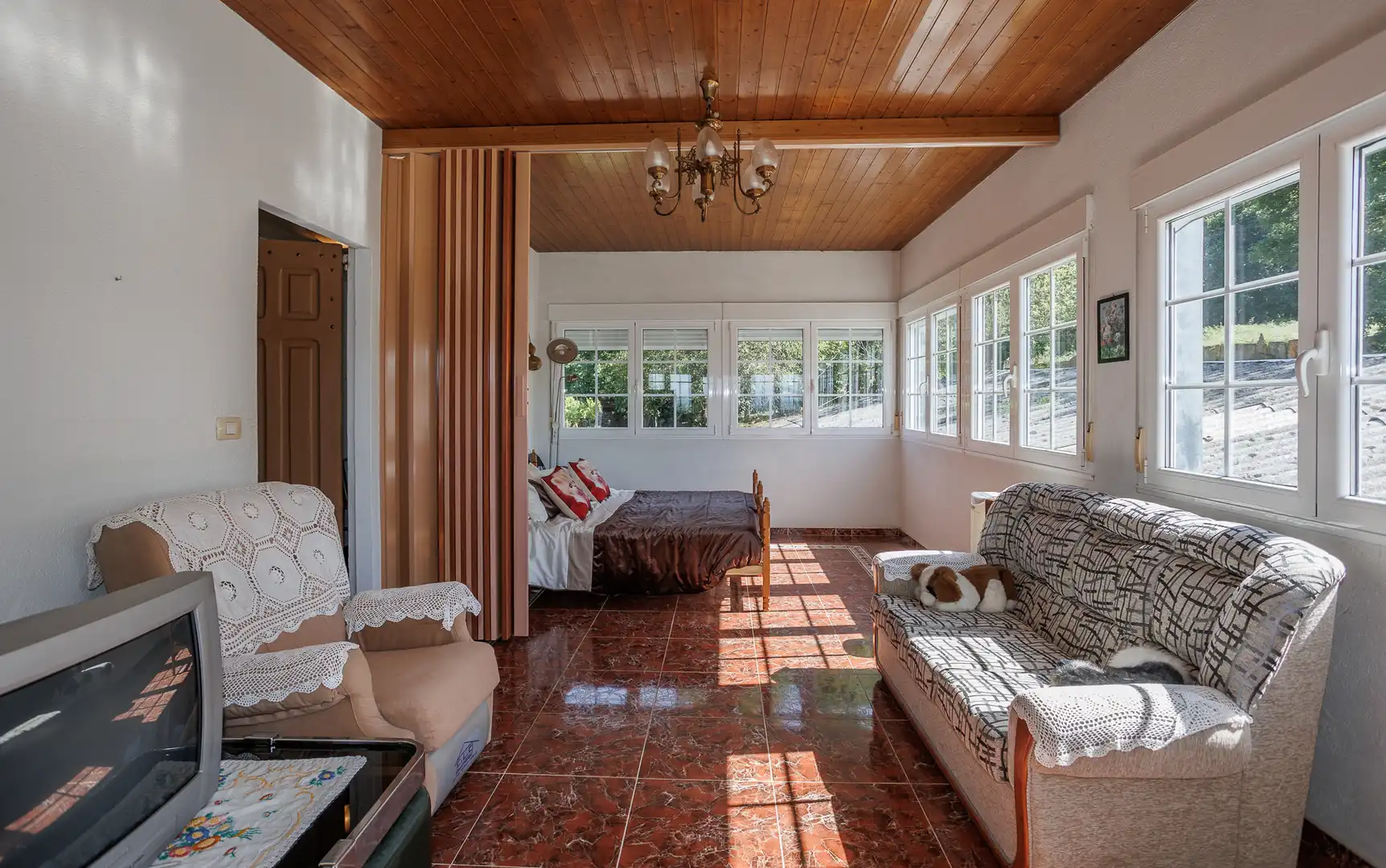 Sala de estar de Finca rústica en venta en O Incio  con Amueblado