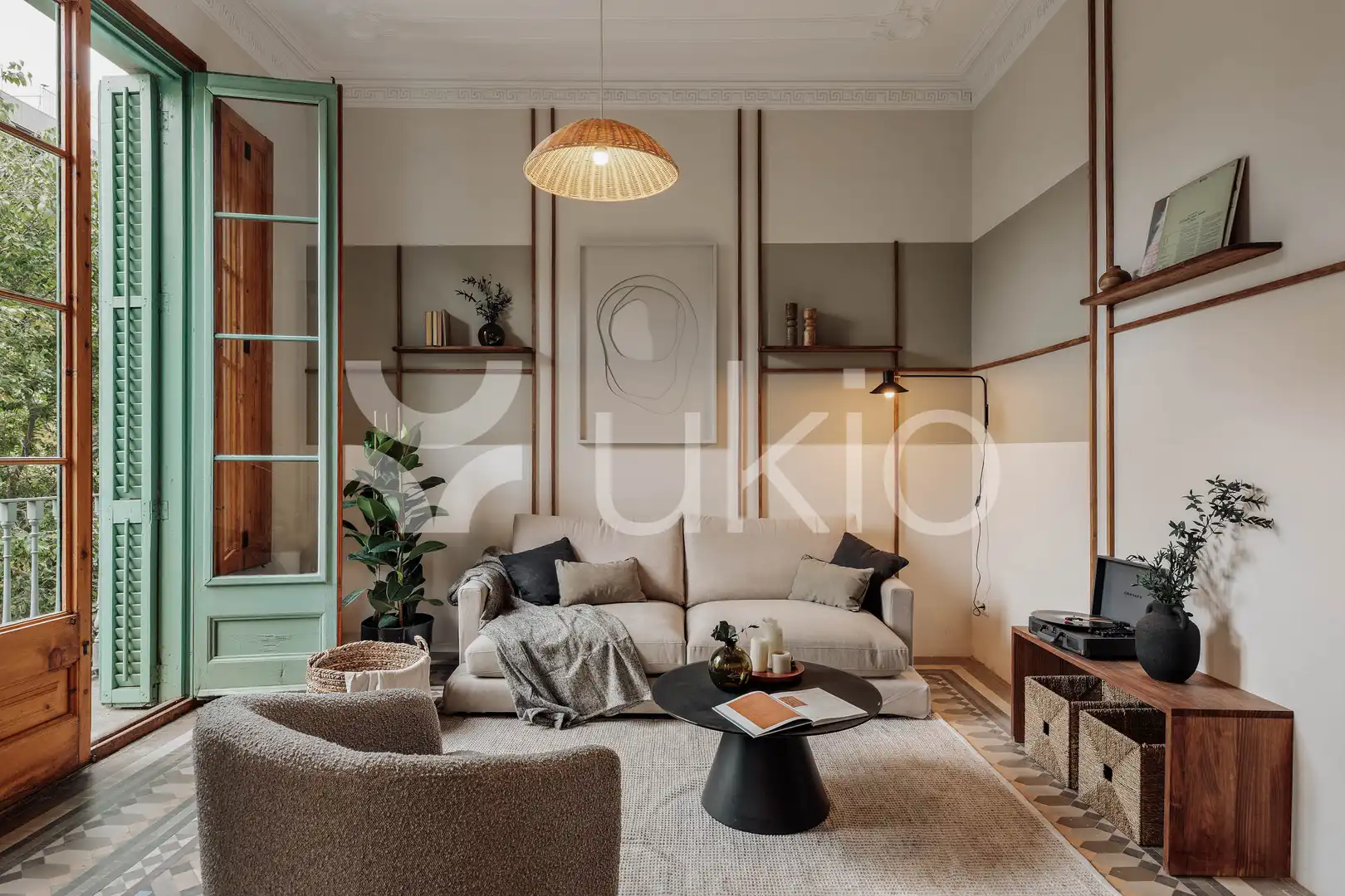 Living room of Apartments for rent in  Barcelona Capital  with Air Conditioner, Heating and Furnished