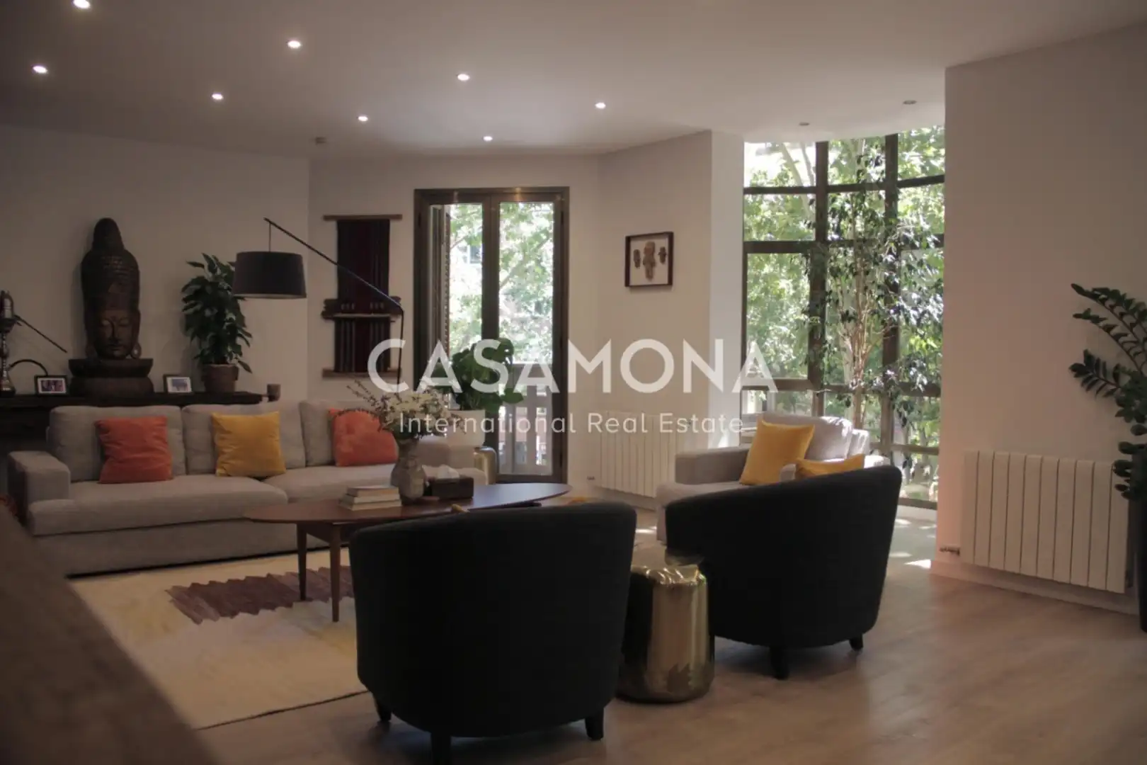 Wohnzimmer von Wohnungen zur Miete in Barcelona mit Klimaanlage, Heizung und Terrasse
