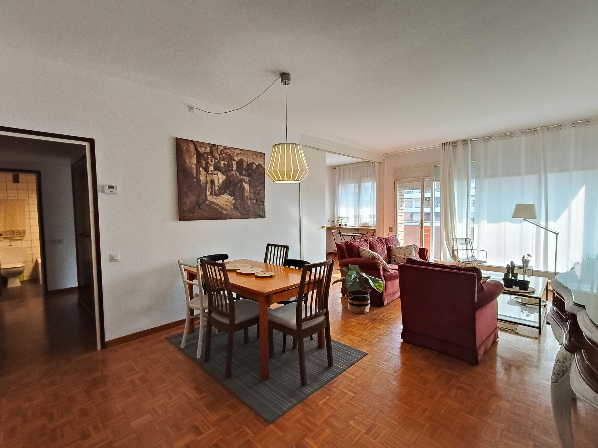 Dining room of Flat to rent in  Barcelona Capital  with Heating, Parquet flooring and Furnished
