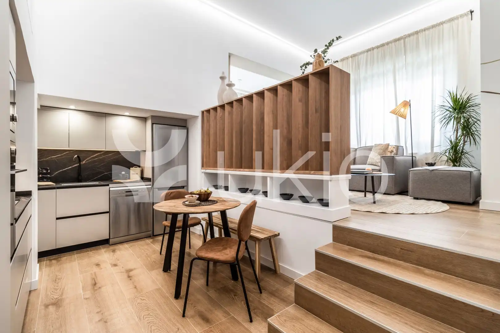 Sala d'estar de Apartament de lloguer en Madrid amb Aire condicionat, Moblat i Forn
