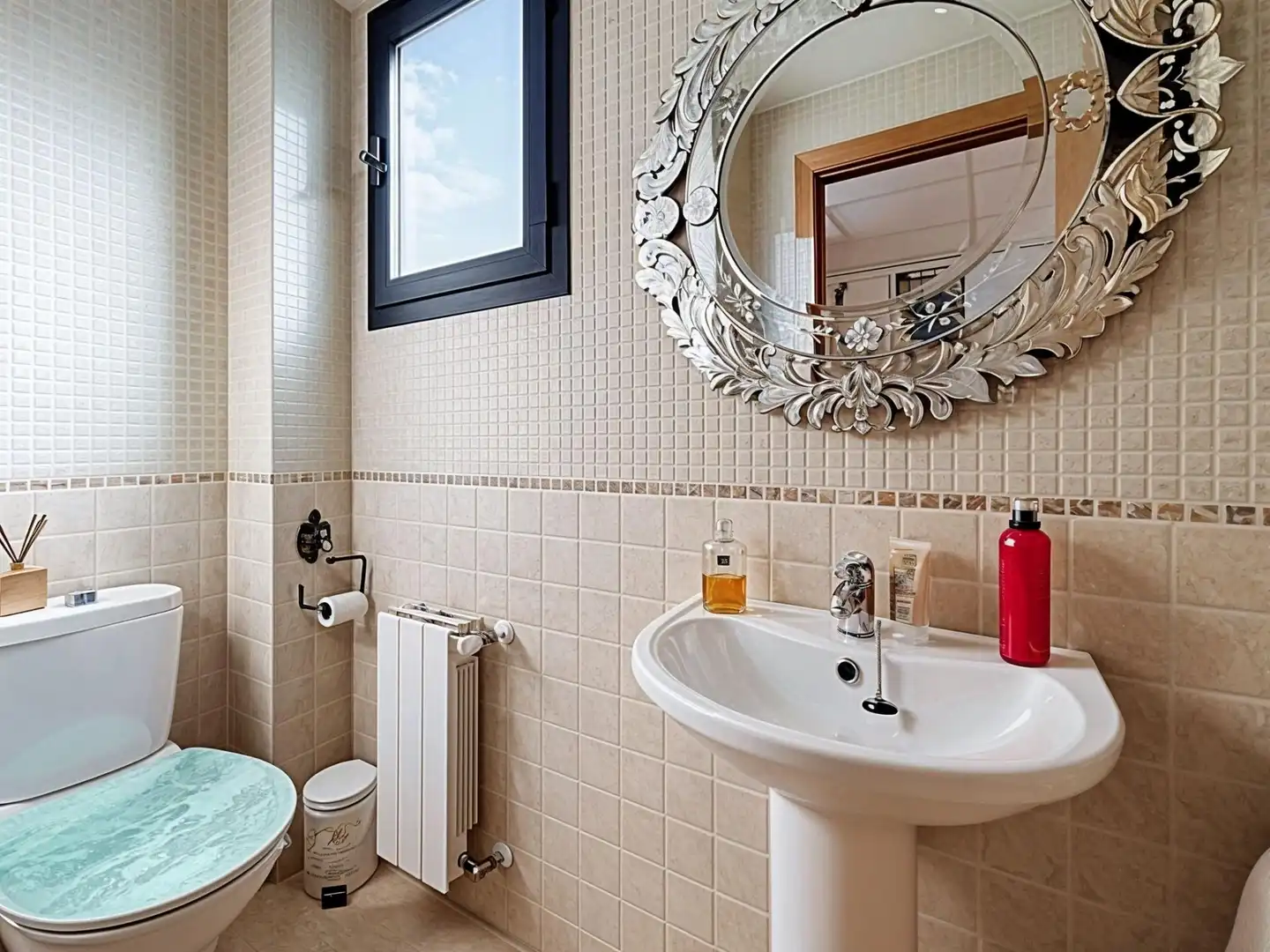 Baño de Casa adosada de alquiler en Godella con Aire acondicionado, Calefacción y Jardín privado