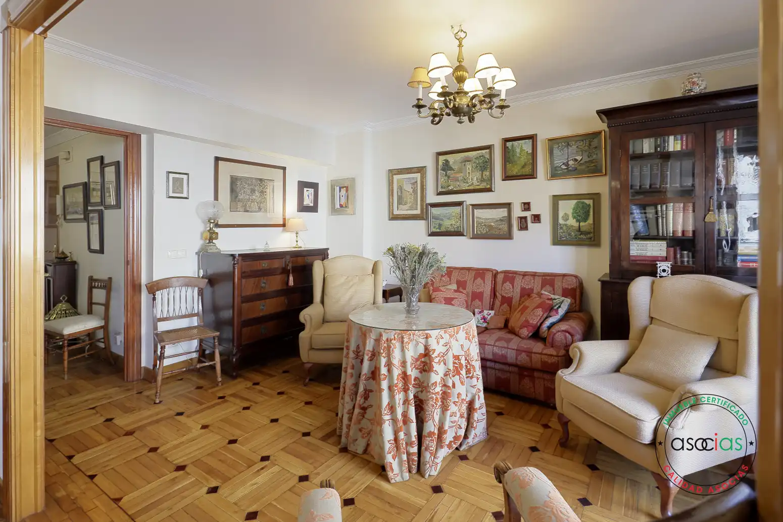 Sala de estar de Piso en venta en Gijón  con Calefacción, Parquet y Terraza
