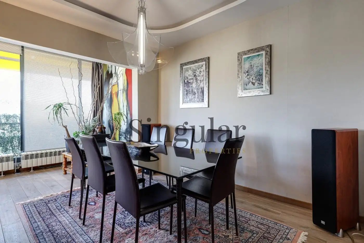 Esszimmer von Dachboden zur Miete in Barcelona mit Klimaanlage, Heizung und Privatgarten