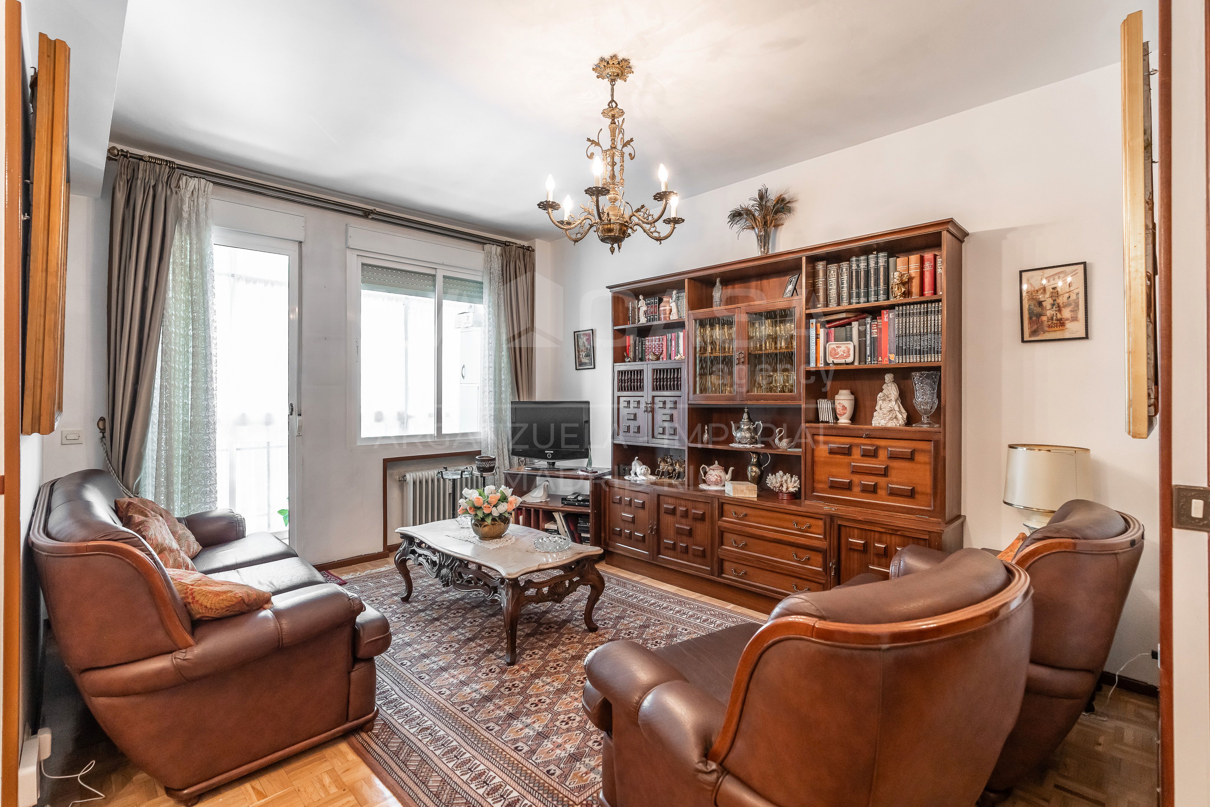 Living room of Flat for sale in  Madrid Capital  with Heating and Terrace