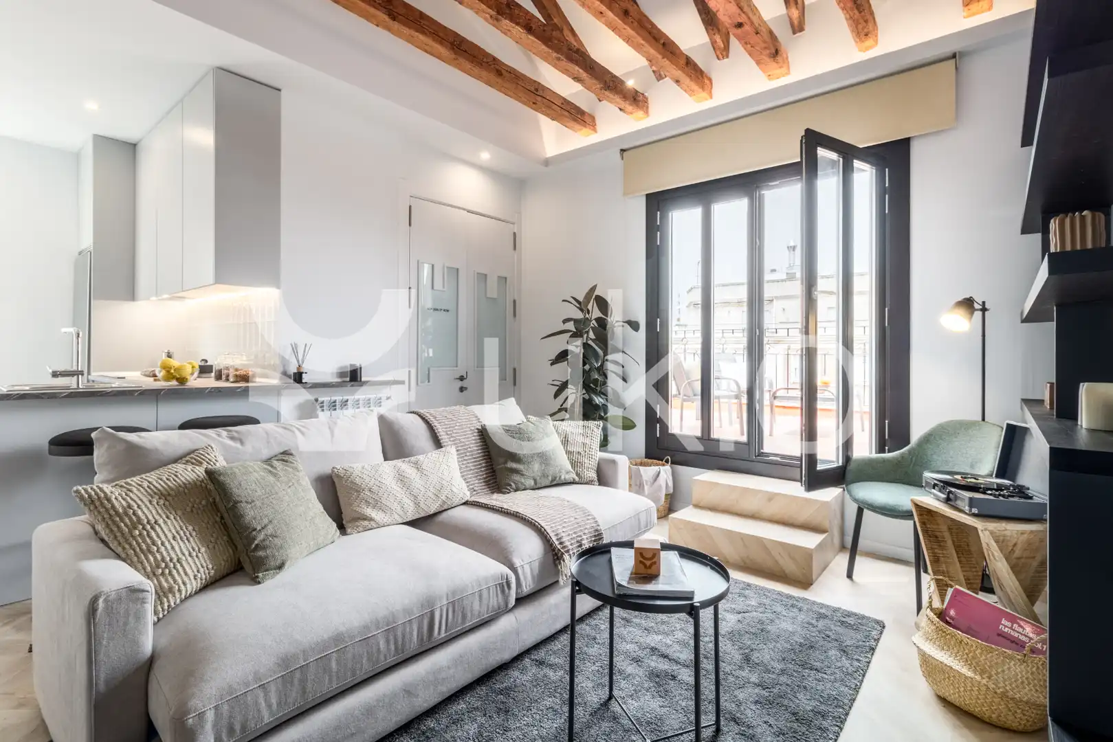 Wohnzimmer von Wohnungen zur Miete in Madrid mit Klimaanlage, Heizung und Terrasse