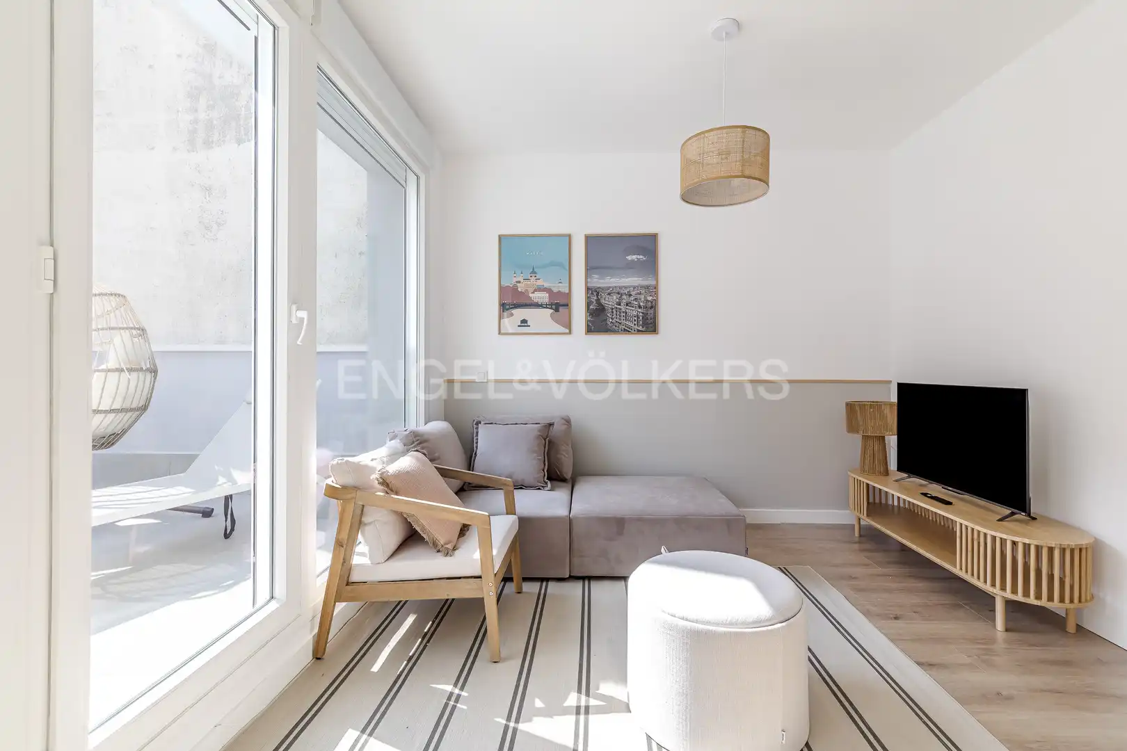 Wohnzimmer von Wohnungen zur Miete in Madrid mit Klimaanlage, Heizung und Terrasse
