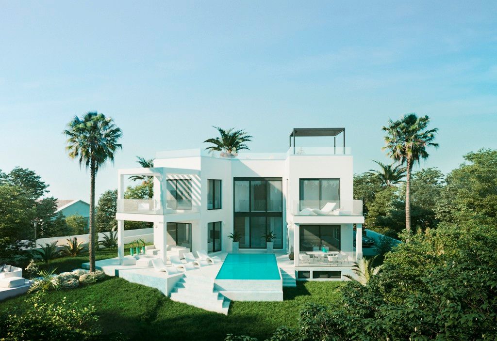 Vista exterior de Casa o xalet en venda en Marbella amb Jardí privat, Terrassa i Traster