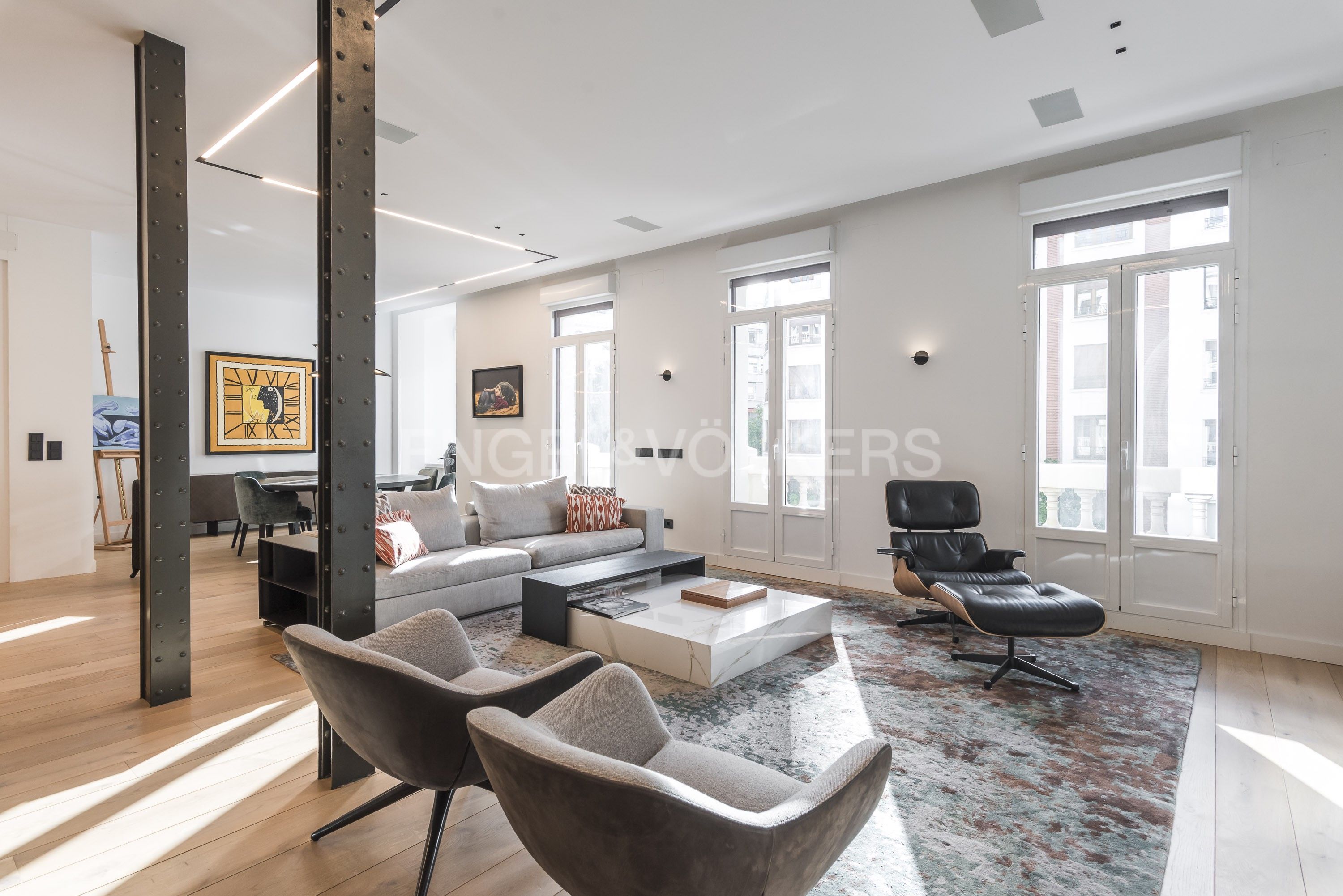 Living room of Apartment to rent in  Madrid Capital  with Air Conditioner, Heating and Furnished