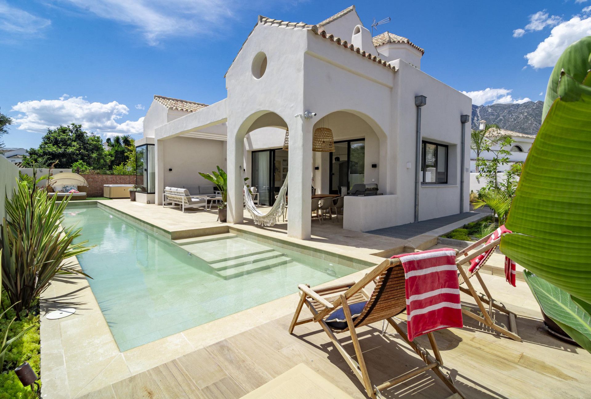 Piscina de Casa o xalet de lloguer en Marbella amb Aire condicionat, Jardí privat i Terrassa