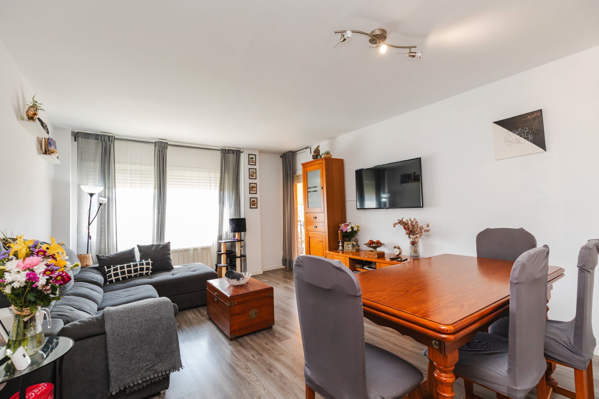 Wohnzimmer von Dachboden zum verkauf in Sant Celoni mit Heizung, Parkett und Terrasse