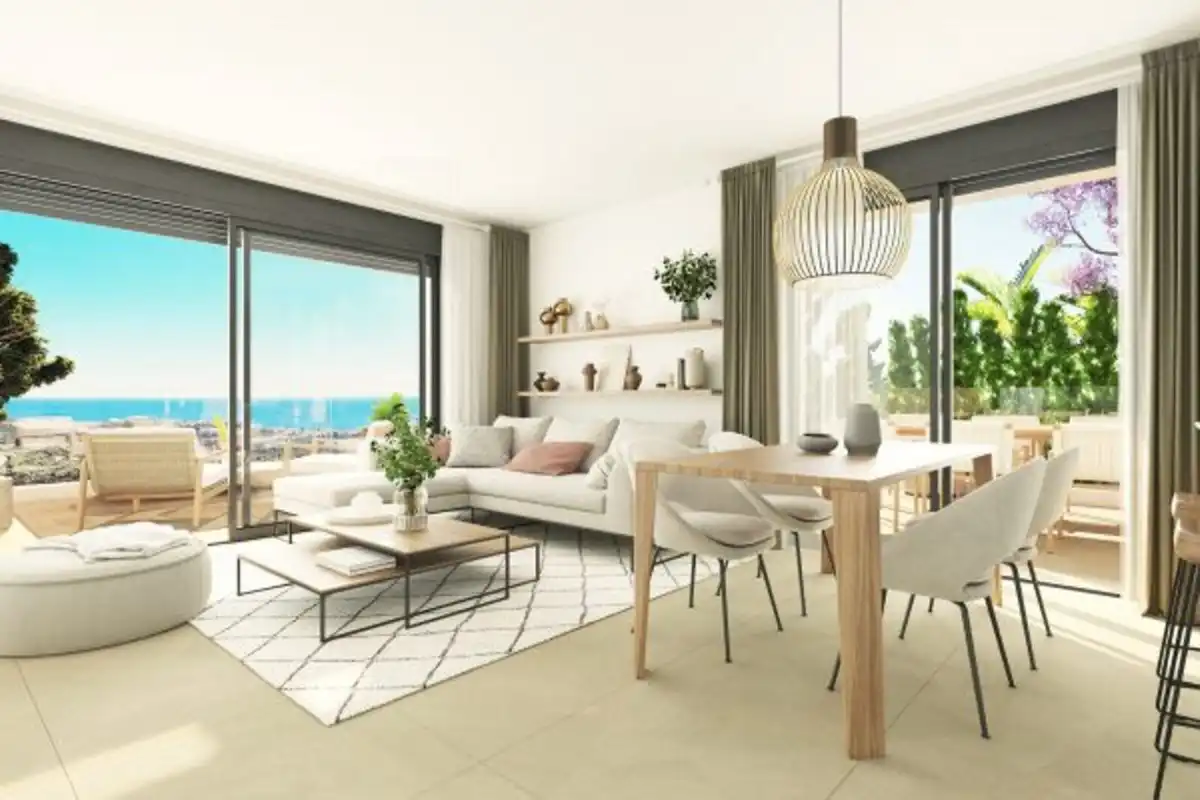 Sala de estar de Apartamento en venta en Mijas con Aire acondicionado, Terraza y Trastero