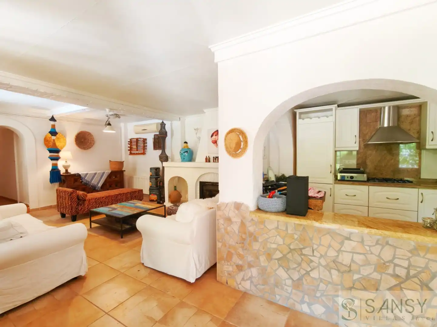 Wohnzimmer von Haus oder Chalet zum Verkauf in Castell de Castells mit Klimaanlage, Terrasse und Abstellraum
