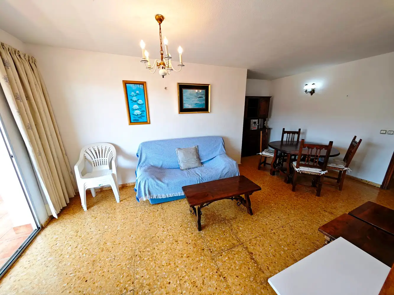Living room of Flat for sale in Calpe / Calp  with Terrace, Furnished and Oven