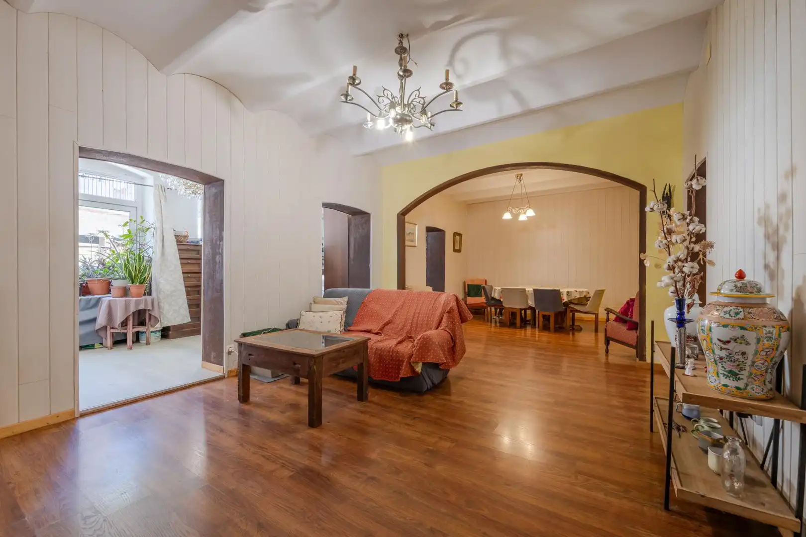 Sala de estar de Piso en venta en Girona con Parquet