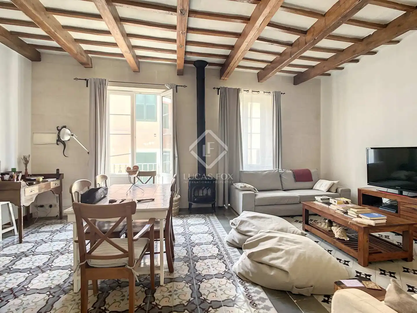 Living room of Houses for sale in Maó - Mahón  with Air Conditioner, Heating and Parquet flooring