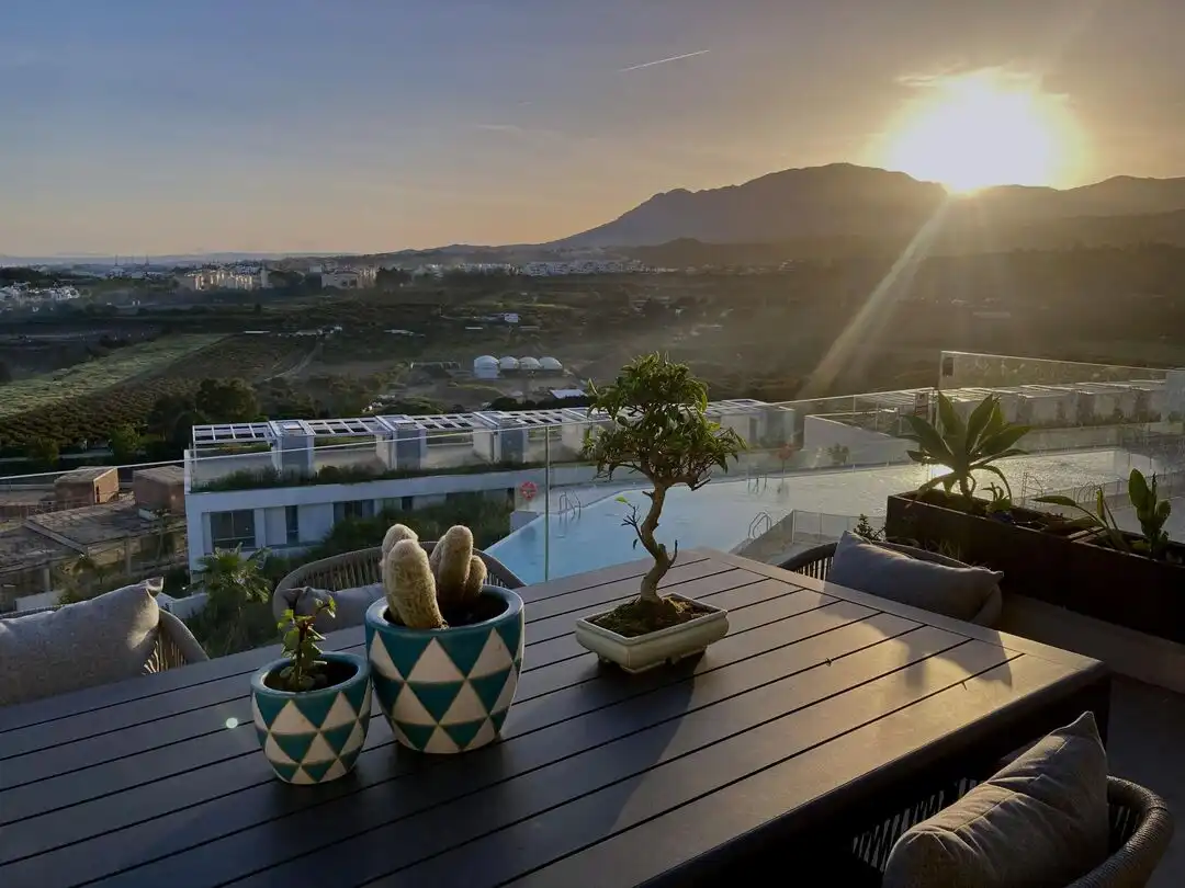 Terrace of Attic for rent in Estepona  with Air Conditioner, Heating and Private garden