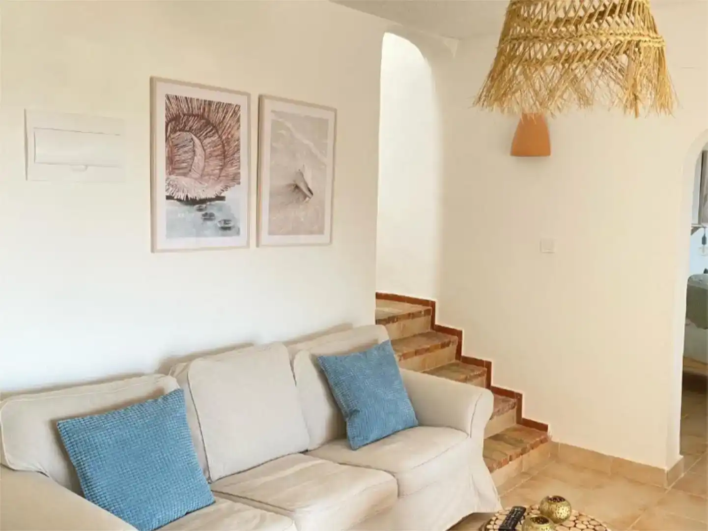 Wohnzimmer von Wohnung zur Miete in Jávea / Xàbia mit Klimaanlage, Privatgarten und Möbliert