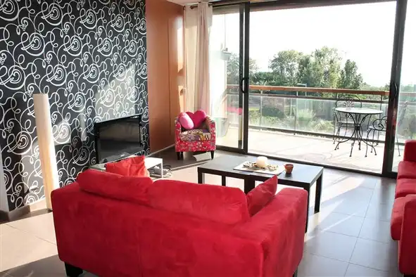 Wohnzimmer von Dachboden zur Miete in Cambrils mit Klimaanlage, Terrasse und Möbliert