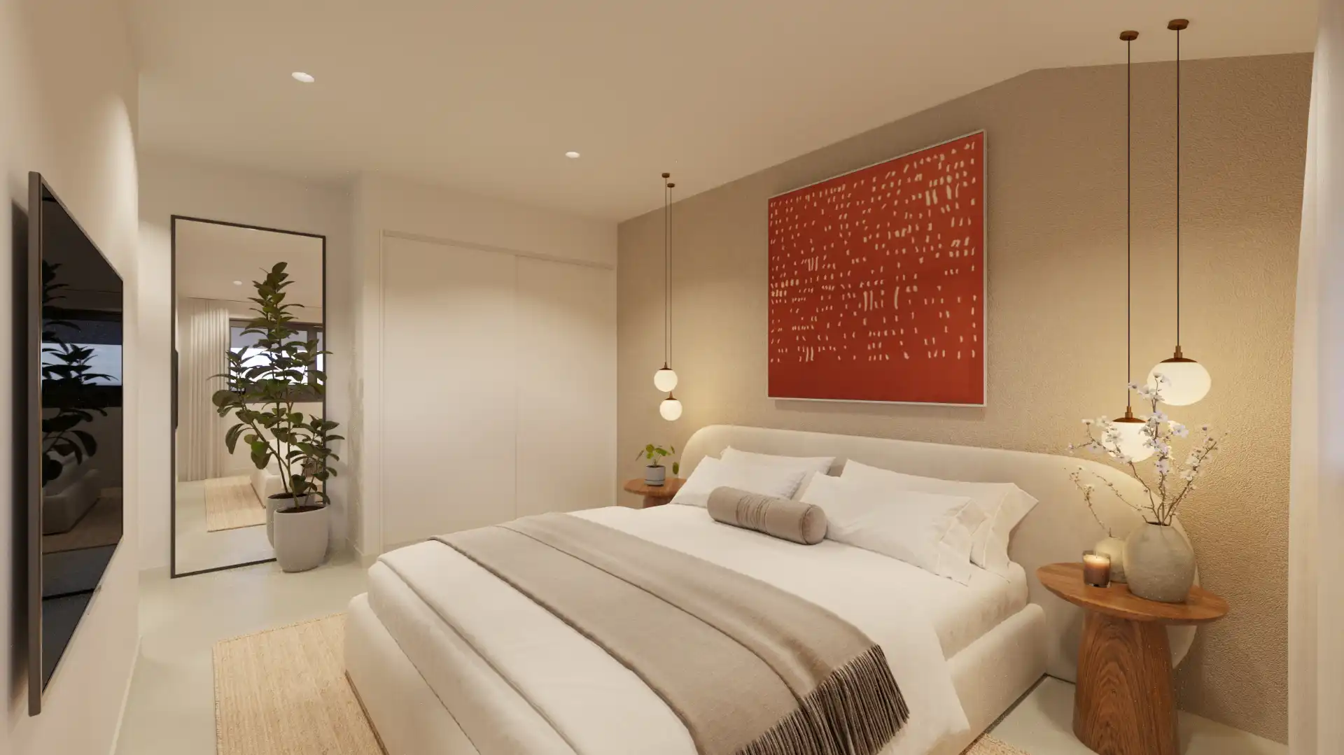 Schlafzimmer von Maisonette zum Verkauf in San Miguel de Abona mit Klimaanlage, Privatgarten und Terrasse