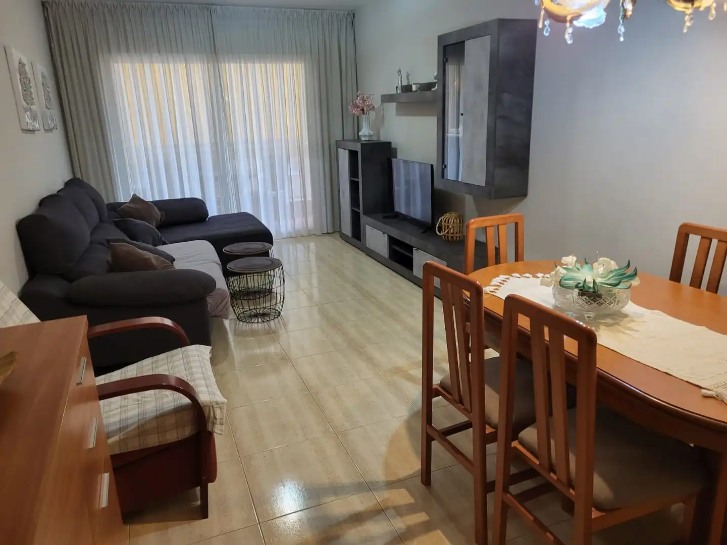 Wohnzimmer von Wohnung zum Verkauf in Pineda de Mar mit Terrasse, Möbliert und Ofen