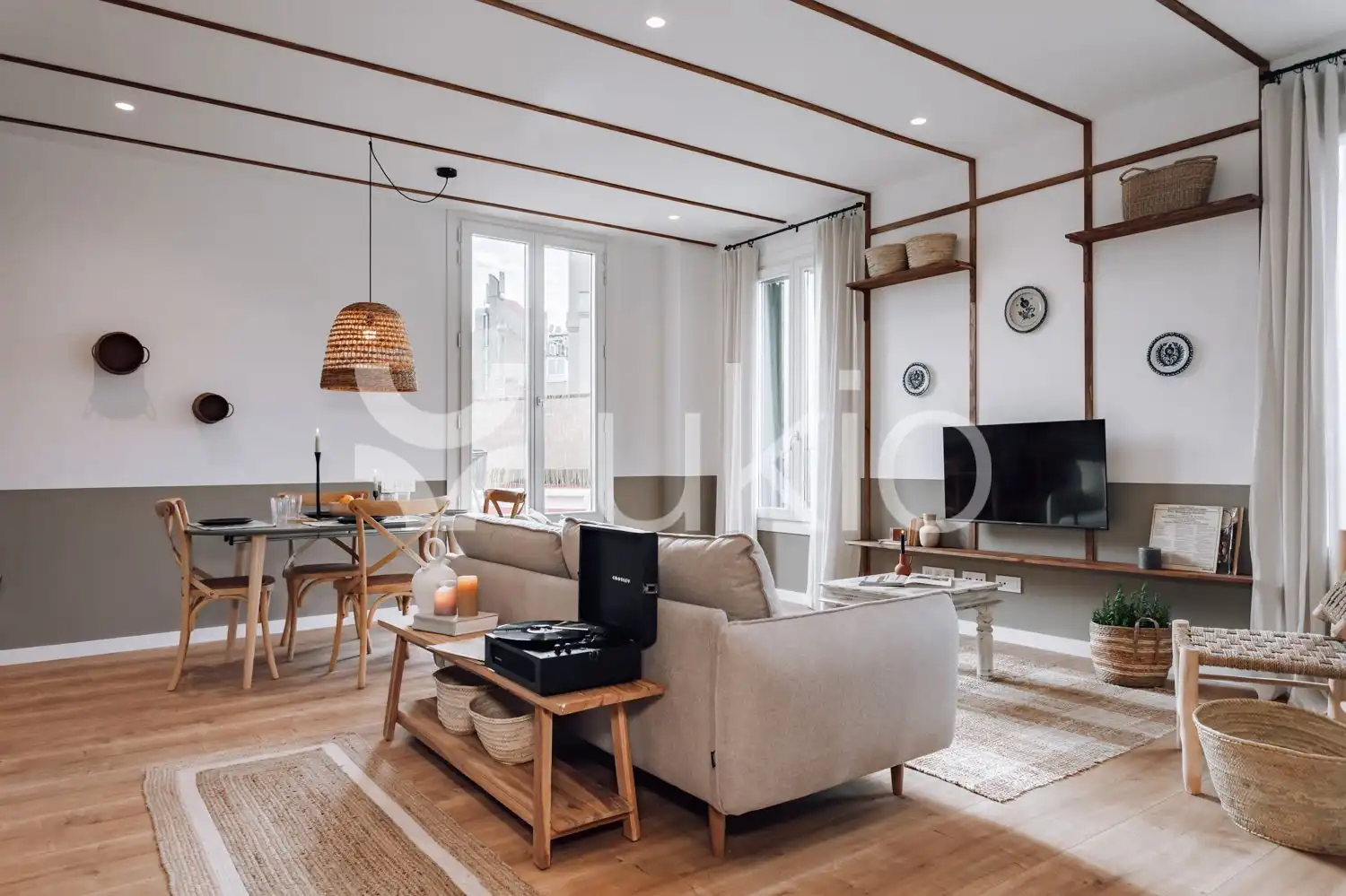 Sala d'estar de Apartament de lloguer en Barcelona amb Aire condicionat, Moblat i Forn