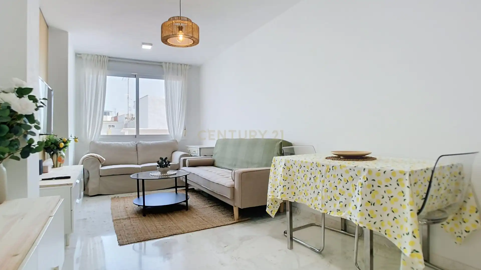 Wohnzimmer von Wohnungen zur Miete in Mijas mit Klimaanlage, Ofen und Waschmaschine