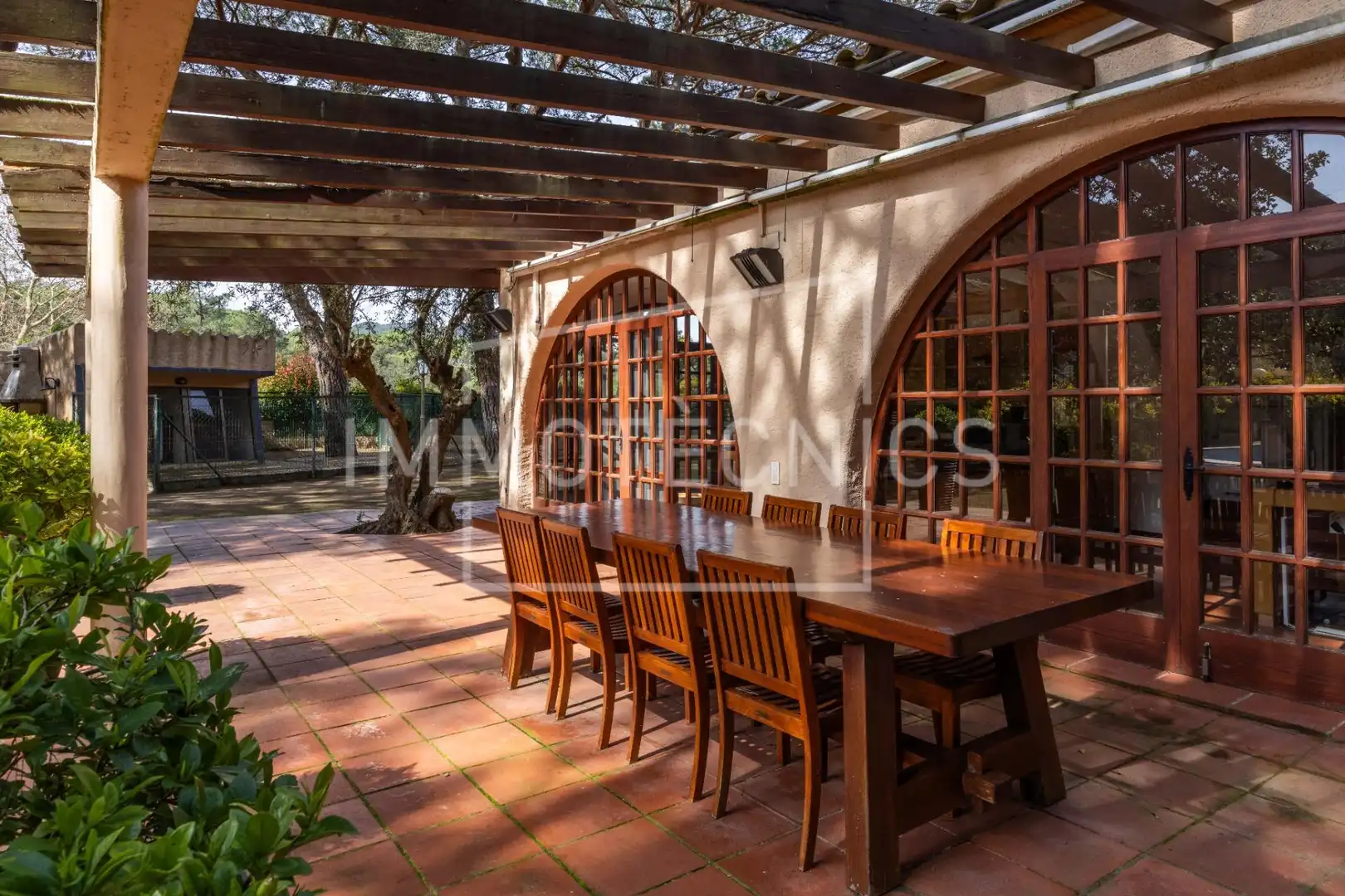 Terrassa de Finca rústica en venda en Sant Iscle de Vallalta amb Calefacció, Jardí privat i Piscina