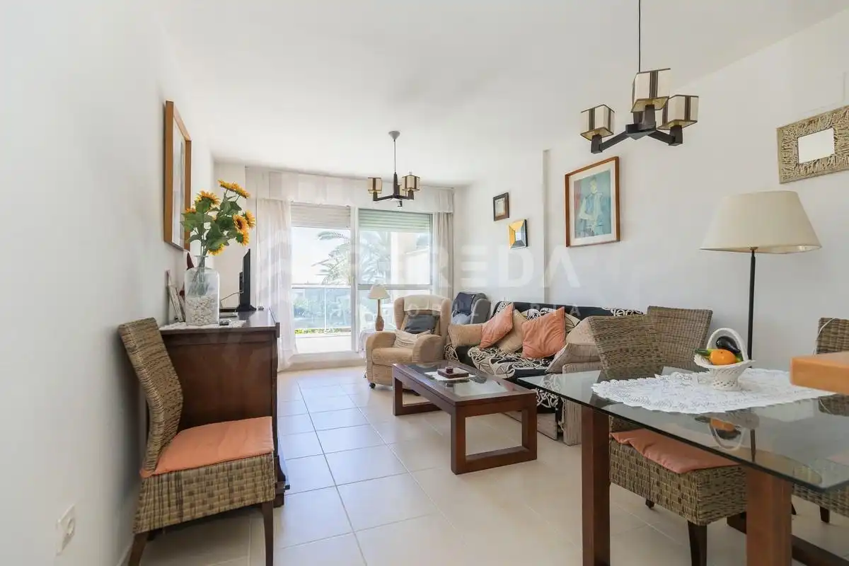 Living room of Flat for sale in Roquetas de Mar  with Air Conditioner, Terrace and Furnished