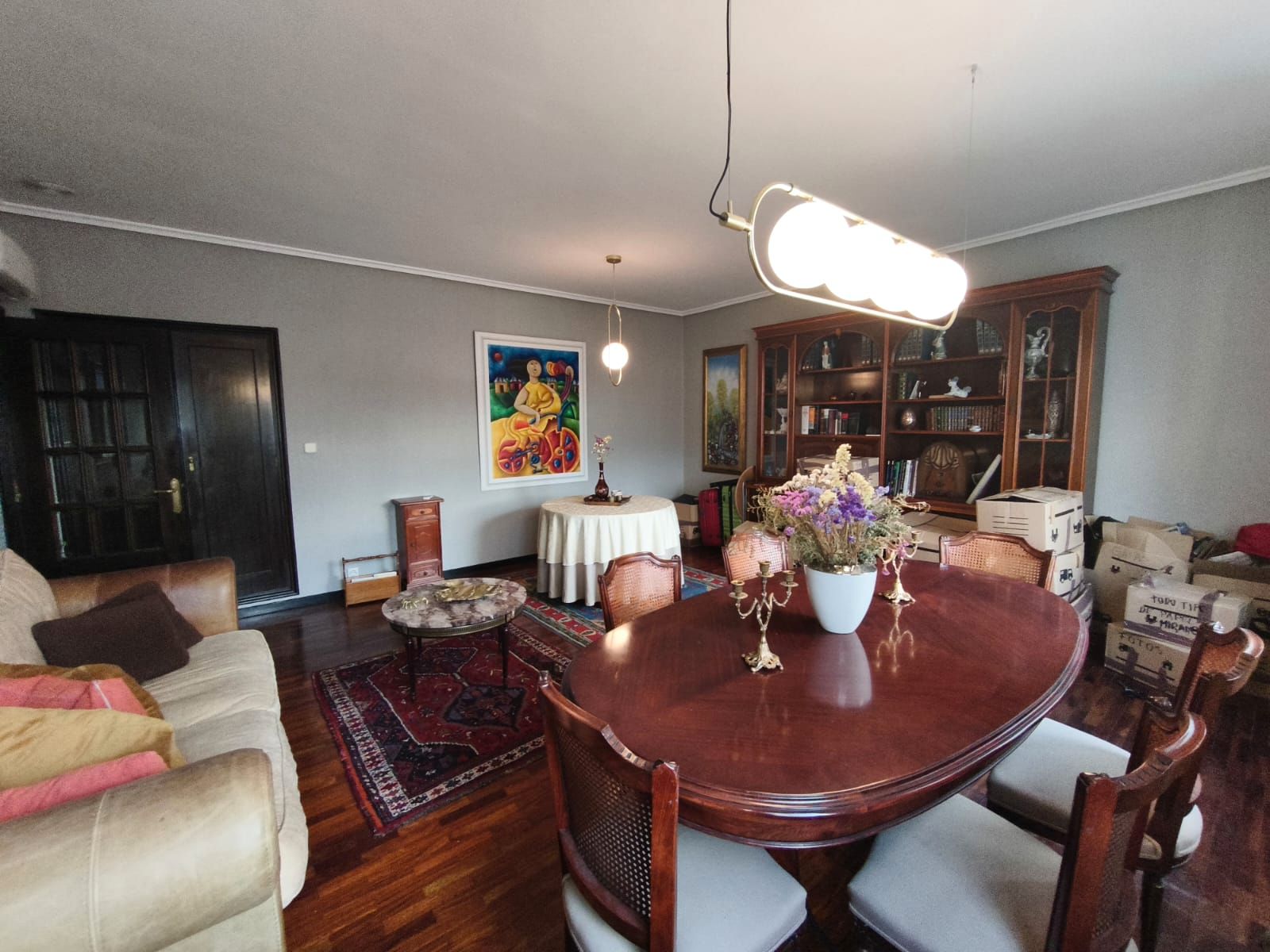 Esszimmer von Wohnung zum Verkauf in Ourense Capital  mit Heizung, Parkett und Ofen