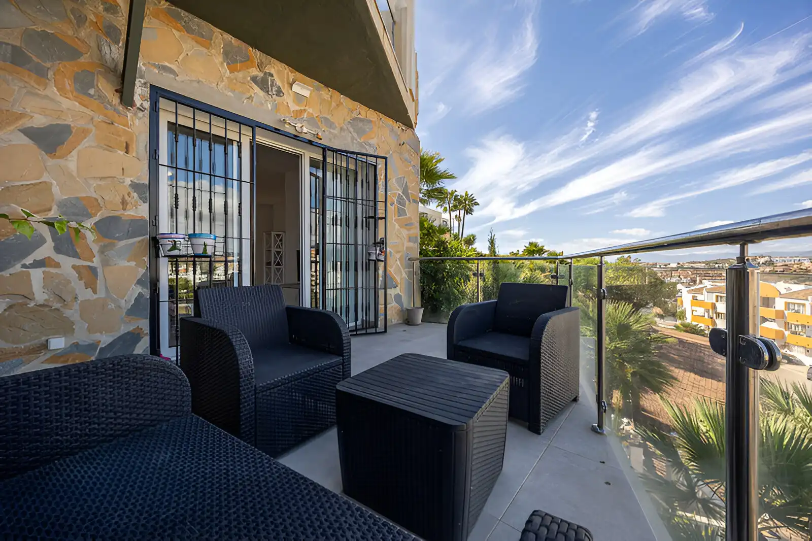Terrasse von Erdgeschoss zum Verkauf in Mijas mit Klimaanlage, Terrasse und Schwimmbad
