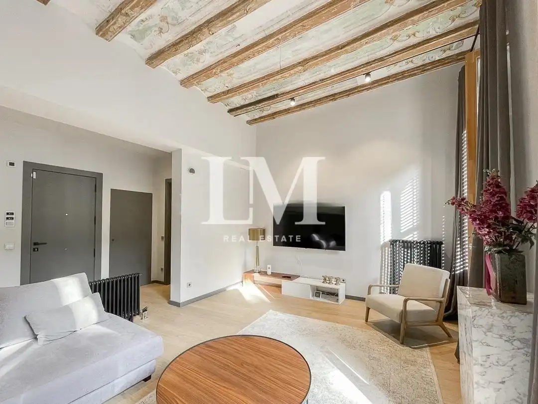 Sala d'estar de Apartament de lloguer en Barcelona amb Aire condicionat, Calefacció i Moblat