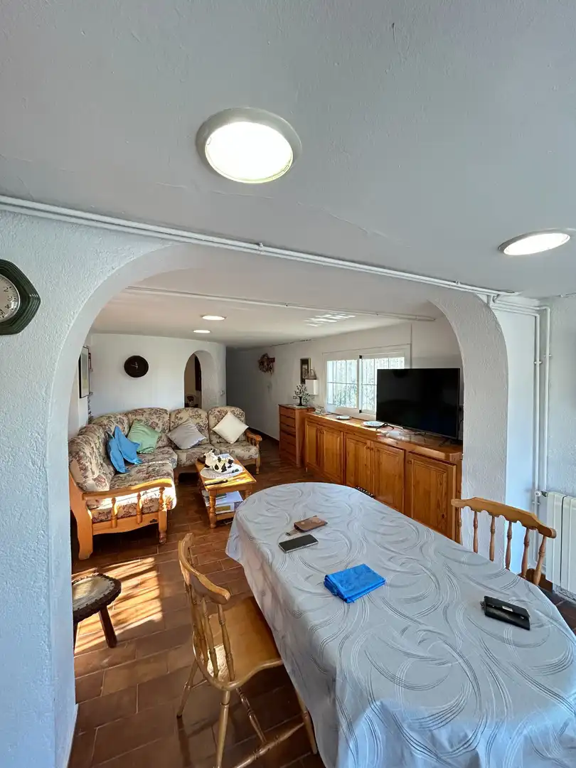 Sala de estar de Casa o chalet en venta en Santa Coloma de Farners con Calefacción, Jardín privado y Terraza