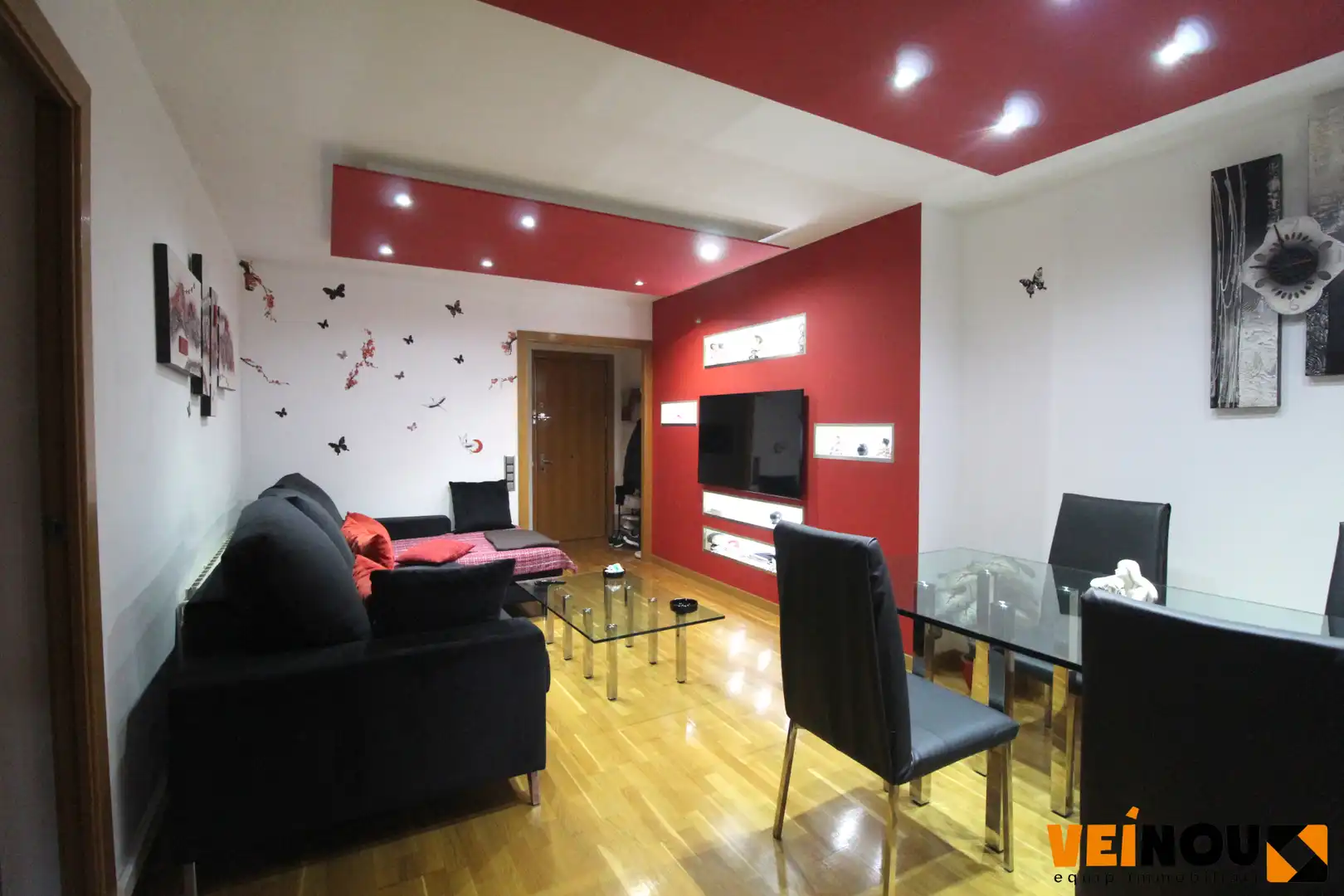 Sala d'estar de Pis en venda en Esplugues de Llobregat amb Calefacció, Parquet i Balcó