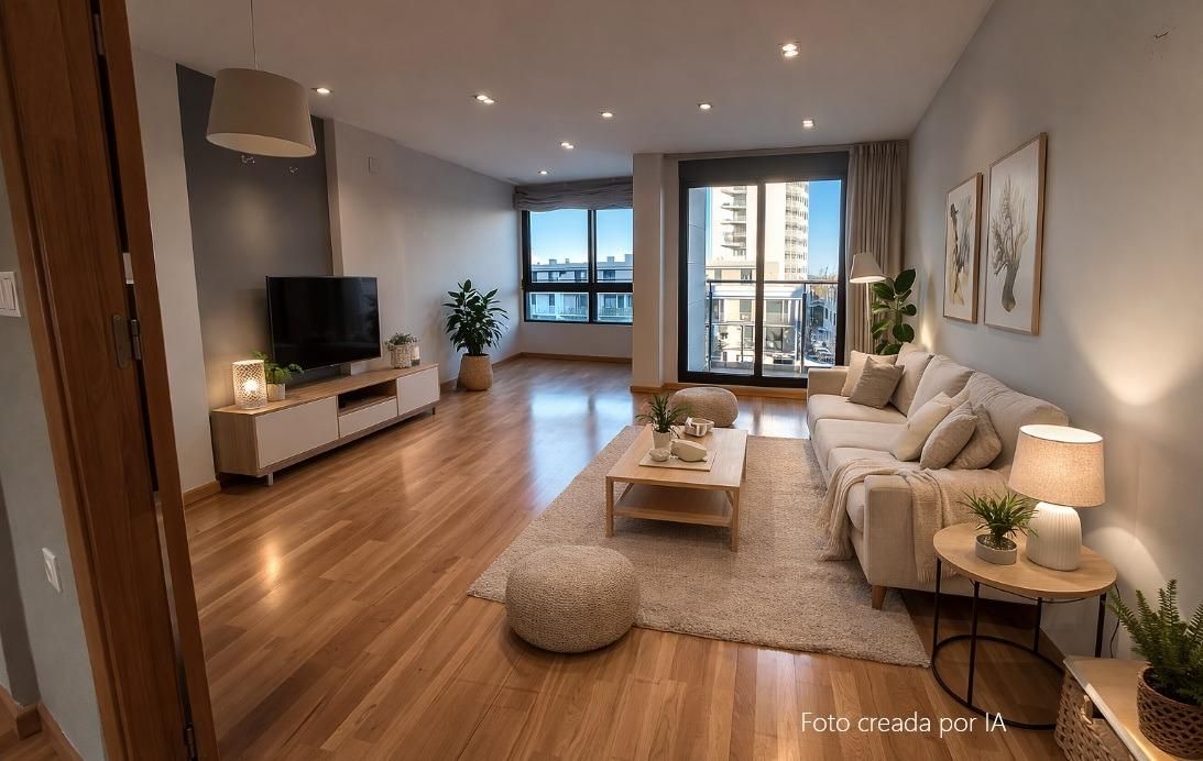 Living room of Flat for sale in Torrent  with Air Conditioner, Parquet flooring and Storage room