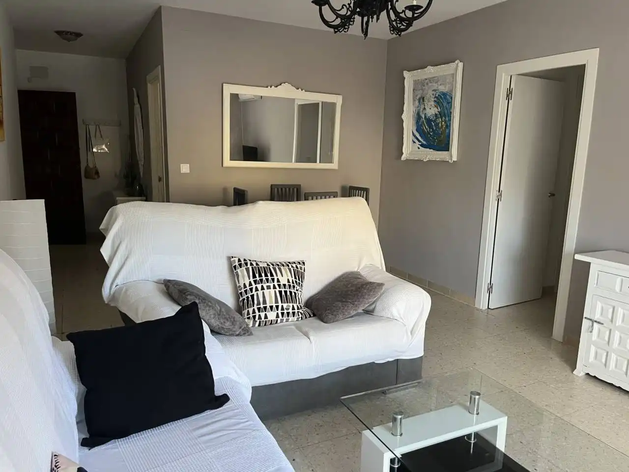Living room of Flat for rent in Morón de la Frontera  with Air Conditioner, Furnished and Balcony