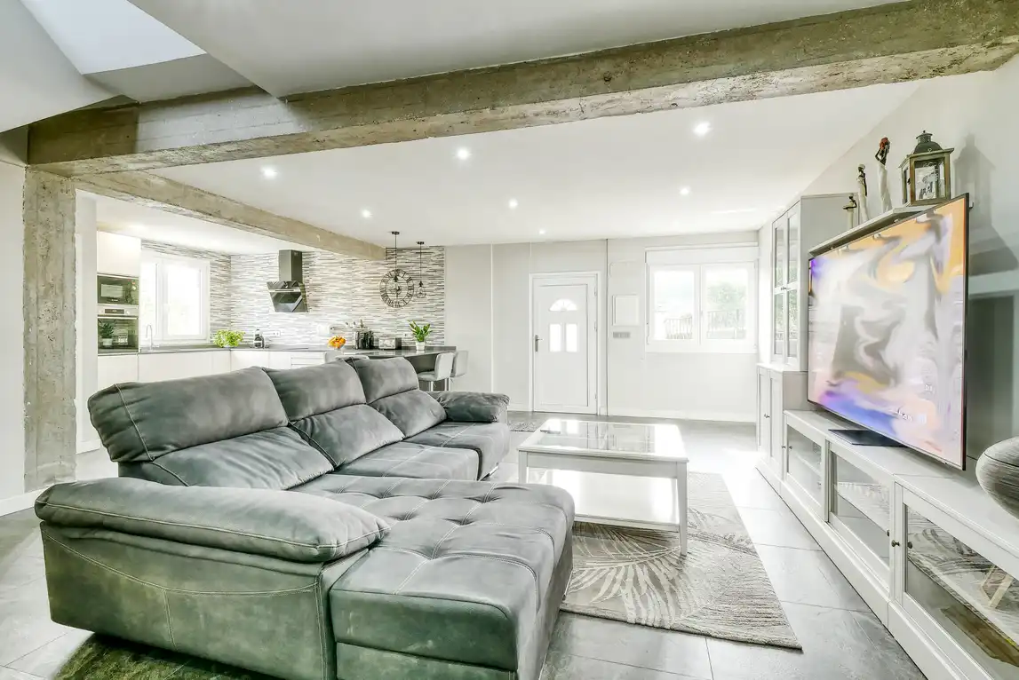Sala de estar de Casa o chalet en venta en A Laracha   con Calefacción, Jardín privado y Trastero