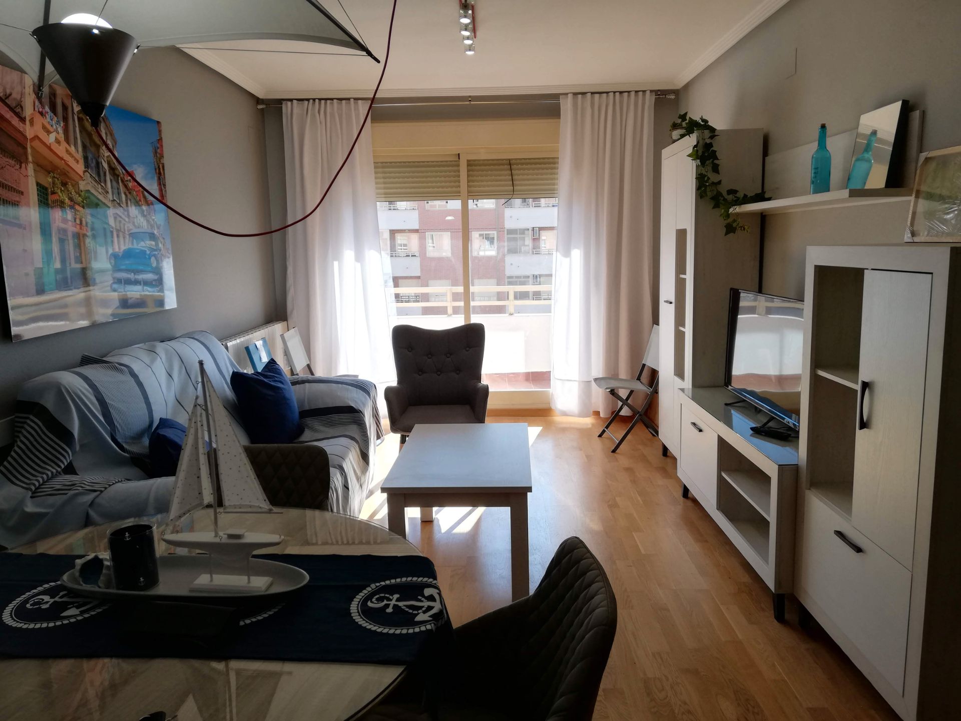 Living room of Flat to rent in  Albacete Capital  with Heating, Parquet flooring and Terrace