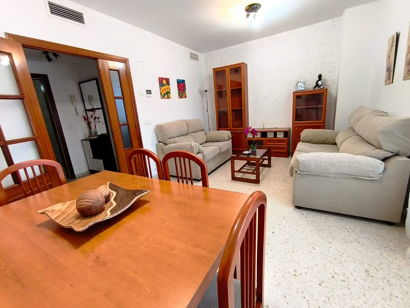 Living room of Flat for rent in Badajoz  with Air Conditioner, Furnished and Oven