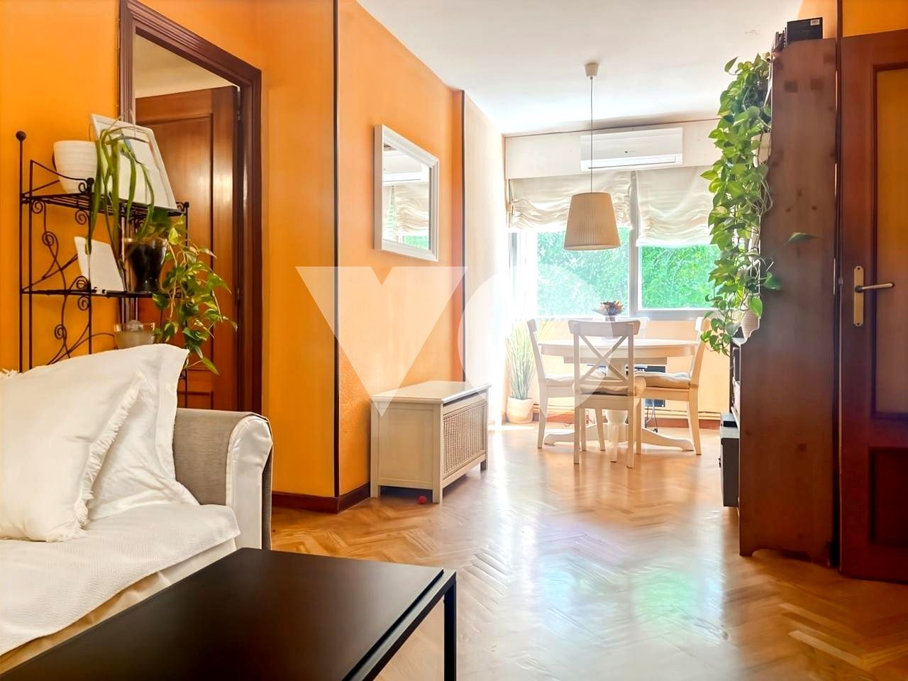 Living room of Flat for sale in  Madrid Capital  with Air Conditioner, Heating and Parquet flooring