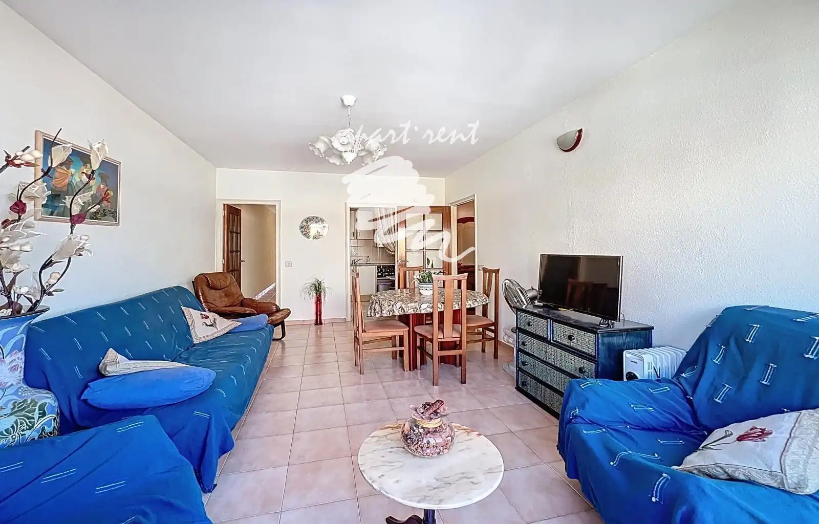 Living room of Flat for sale in Roses  with Terrace, Storage room and Furnished