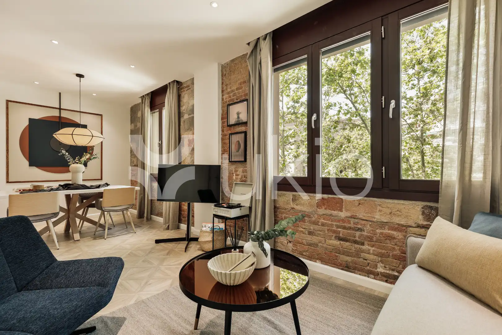 Sala d'estar de Apartament de lloguer en Barcelona amb Aire condicionat, Calefacció i Moblat