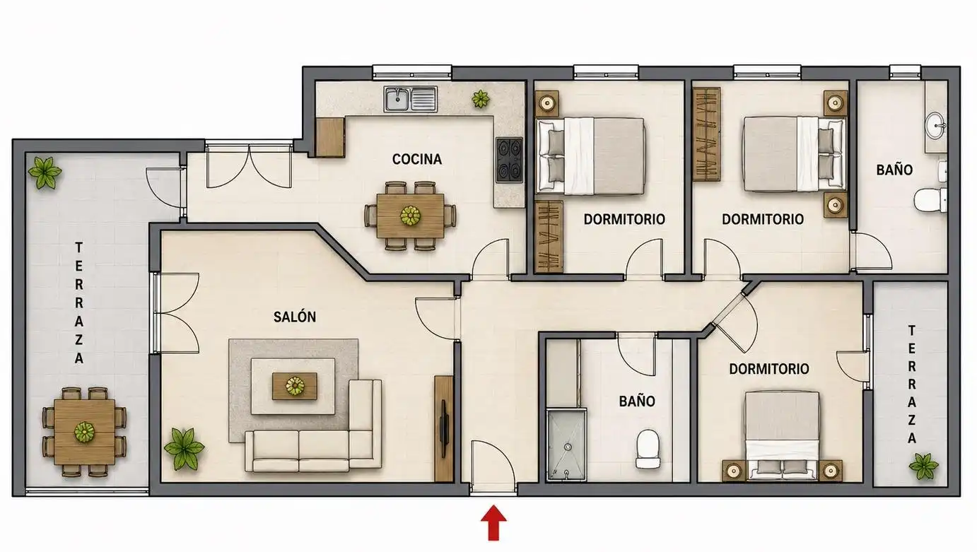 Wohnung zum Verkauf in Benalmádena mit Klimaanlage, Terrasse und Balkon