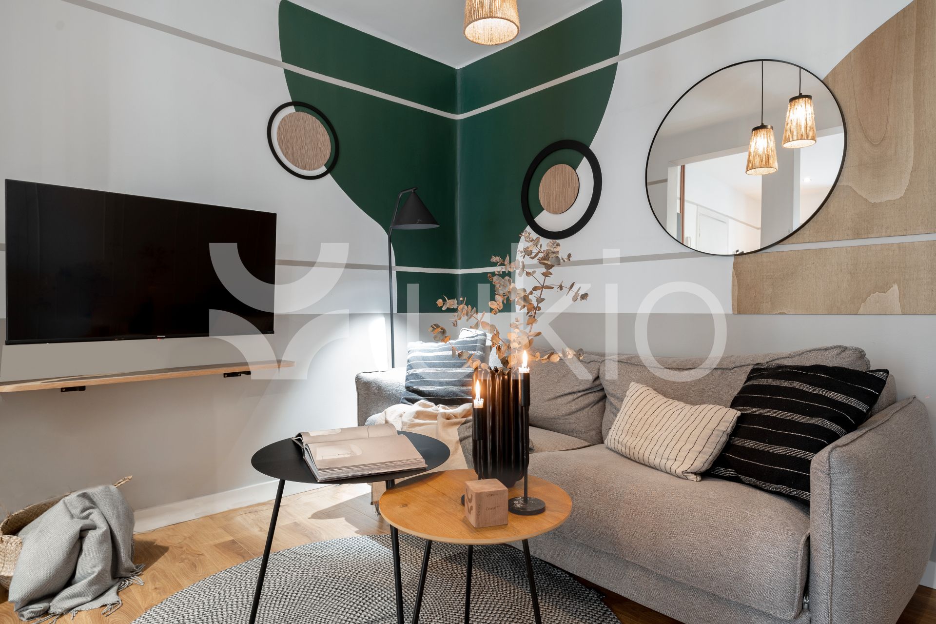 Sala d'estar de Apartament de lloguer en  Madrid Capital amb Aire condicionat, Calefacció i Moblat